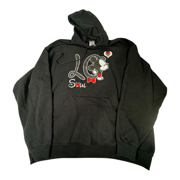 Jerzees Nublend XL Black Mickey Mouse LC Soul Graphic Pullover Hoodie - Picture 1 of 8
